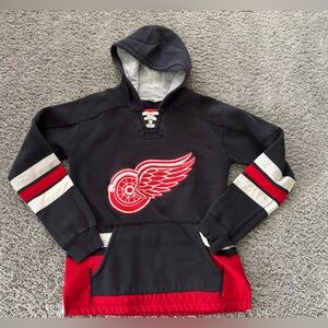 Red Wings CCM Kids Youth Jersey Hoodie Size L/XL